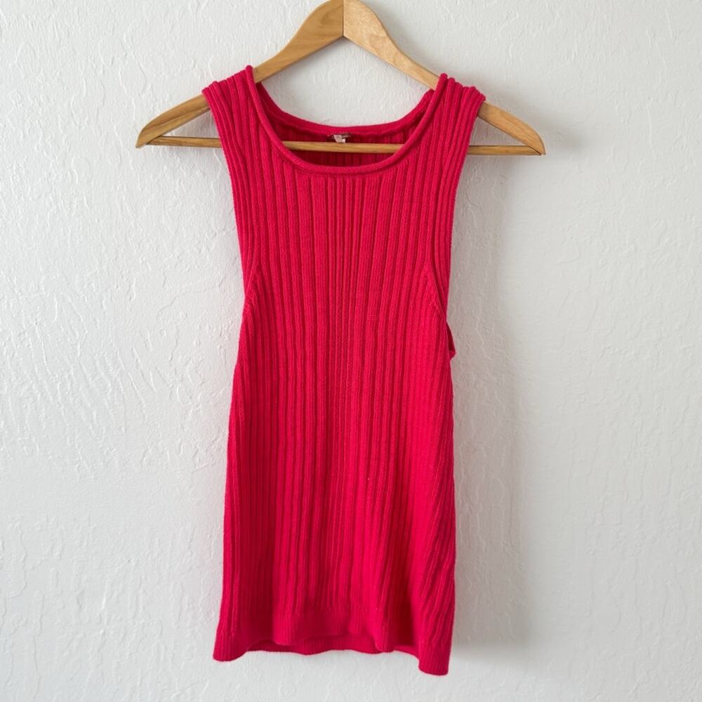 Free People Sleeveless Ribbed Pink Top